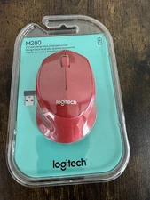 Logitech M280 Wireless PC / Mac Mouse Curved Design - Red