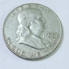 1958 D US Franklin 90% Silver Half Dollar Circulated Coin #6512