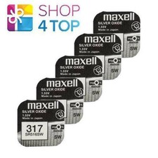 5 MAXELL 317 SR516SW BATTERIES SILVER OXIDE 1.55V WATCH BATTERY EXP 2025 NEW