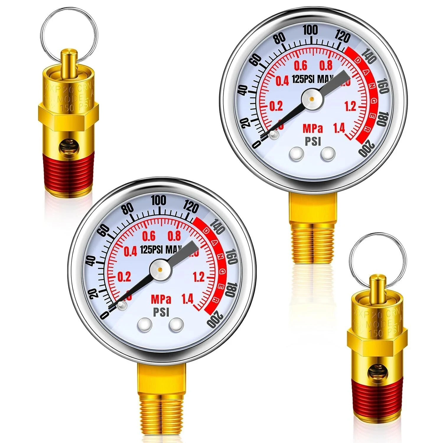 Parts Replacement And Air Gauge Set, 1/4" Npt Relief Pressu