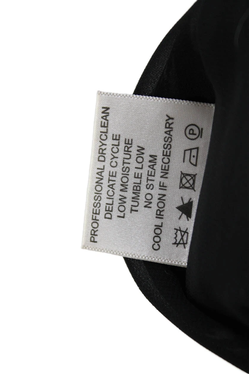 Abito donna Tory Burch seta astratto girocollo senza maniche zip nero taglia 6