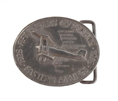 Eastern Airlines 50 Year Service Custom Belt Buckle Pewter 1928-1978
