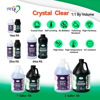 IVITA Epoxy Resin easy mixing,16oz/32oz/64oz/1Gallon/2Gallon Coating Castings