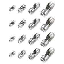 52Pcs Ball Chain Connectors Stainless Steel Replacement Chain Bead Cord Clasps