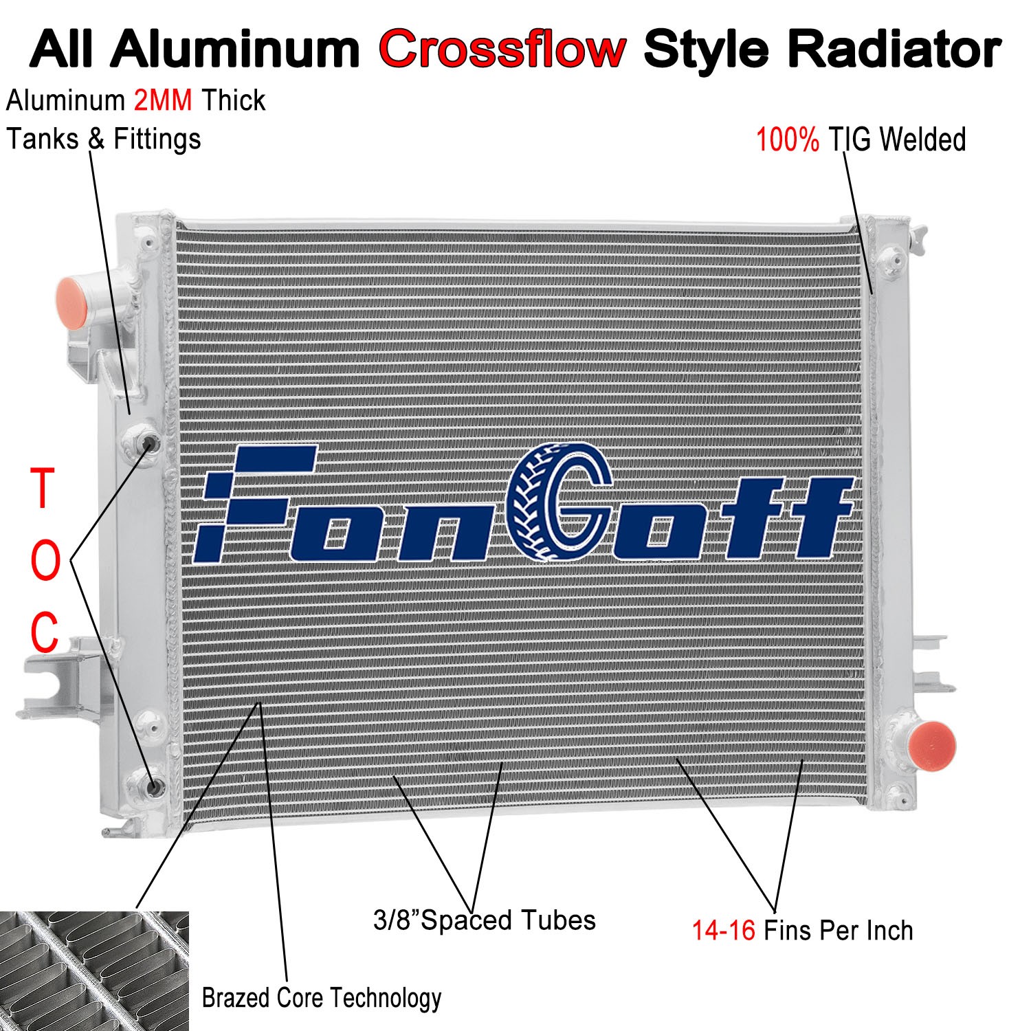3 Row Radiator For 2013~2018 Ram 2500 3500 4000 4500 6.7L L6 Diesel 6.4L V8 GAS