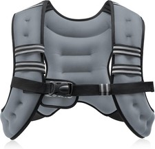 ZELUS Weighted Vest, 6lb/8lb/12lb/16lb/20lb/25lb/30lb Weight Vest 8 lb, Grey