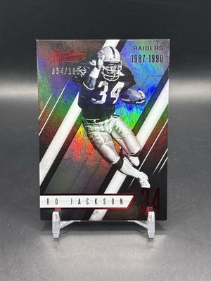 JERSEY NUMBER MATCH #34/100 Bo Jackson 2016 Panini Absolute Spectrum Read Desc