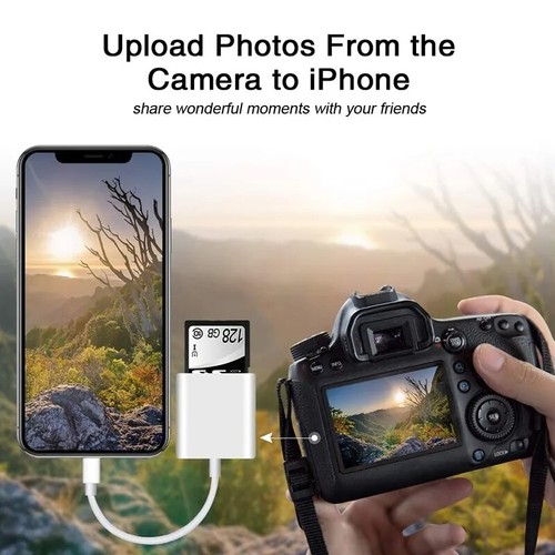 TF/SD Card Adapter Camera Reader for iPad iPhone6 7 8 Plus 13 14 15 Pro X Xs Lot - Picture 13 of 15