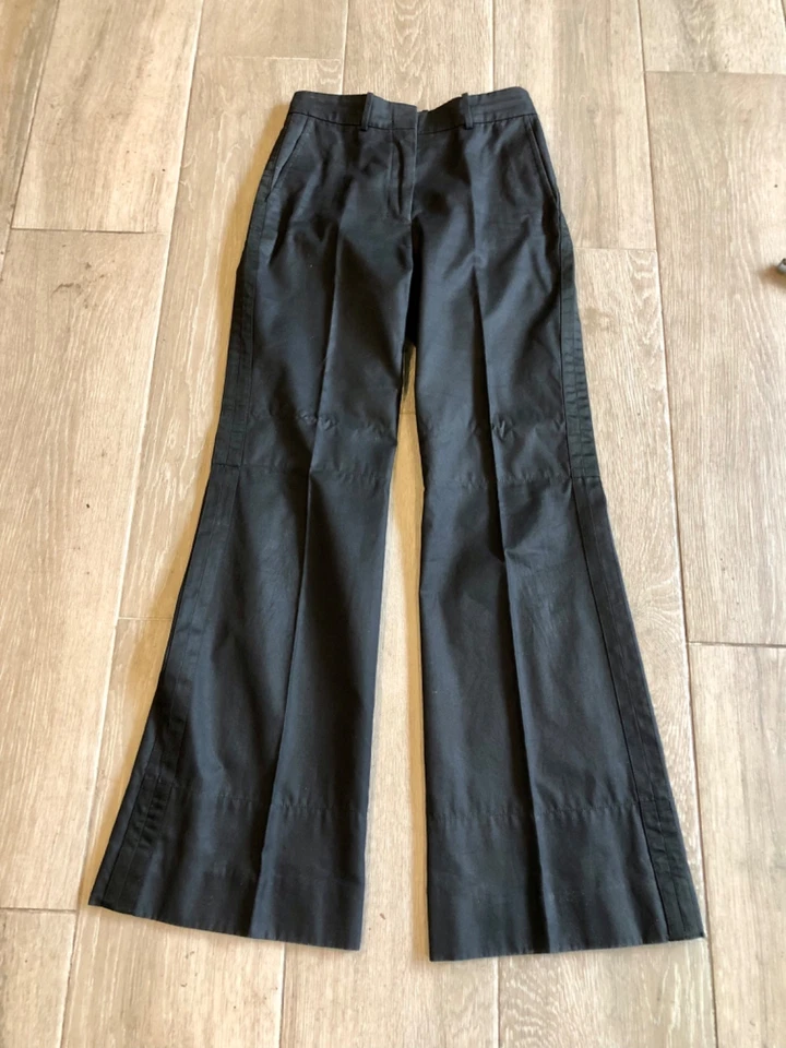 Женские черные расклешенные брюки IVES SAINT LAURENT с высокой талией размер США 4 - Изображение 3 из 4