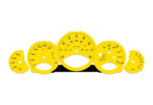 For Porsche Carrera 911, 997 Yellow - Speedometer dials from MPH to km/h Gauges - Picture 2 of 6