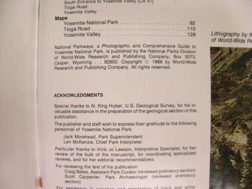 National Parkways Yosemite National Park Michael D Yandell 1989 TPB 1st Ed. - Picture 9 of 13