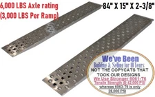 7' 84" X 15" Punched Aluminum 6000 LBS Truck Car Auto Trailer Ramps Hook & Knife