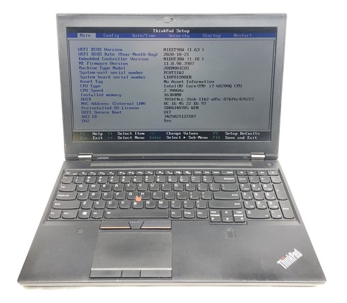 Lenovo ThinkPad P50, Intel Core i7-6820HQ, 16GB RAM, Quadro M2000M, NO SSD/OS