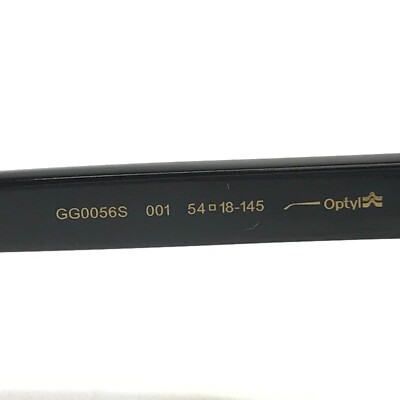 Gucci Sunglasses GG056S 001 Shiny Black Silver Square Frames  display picture 2