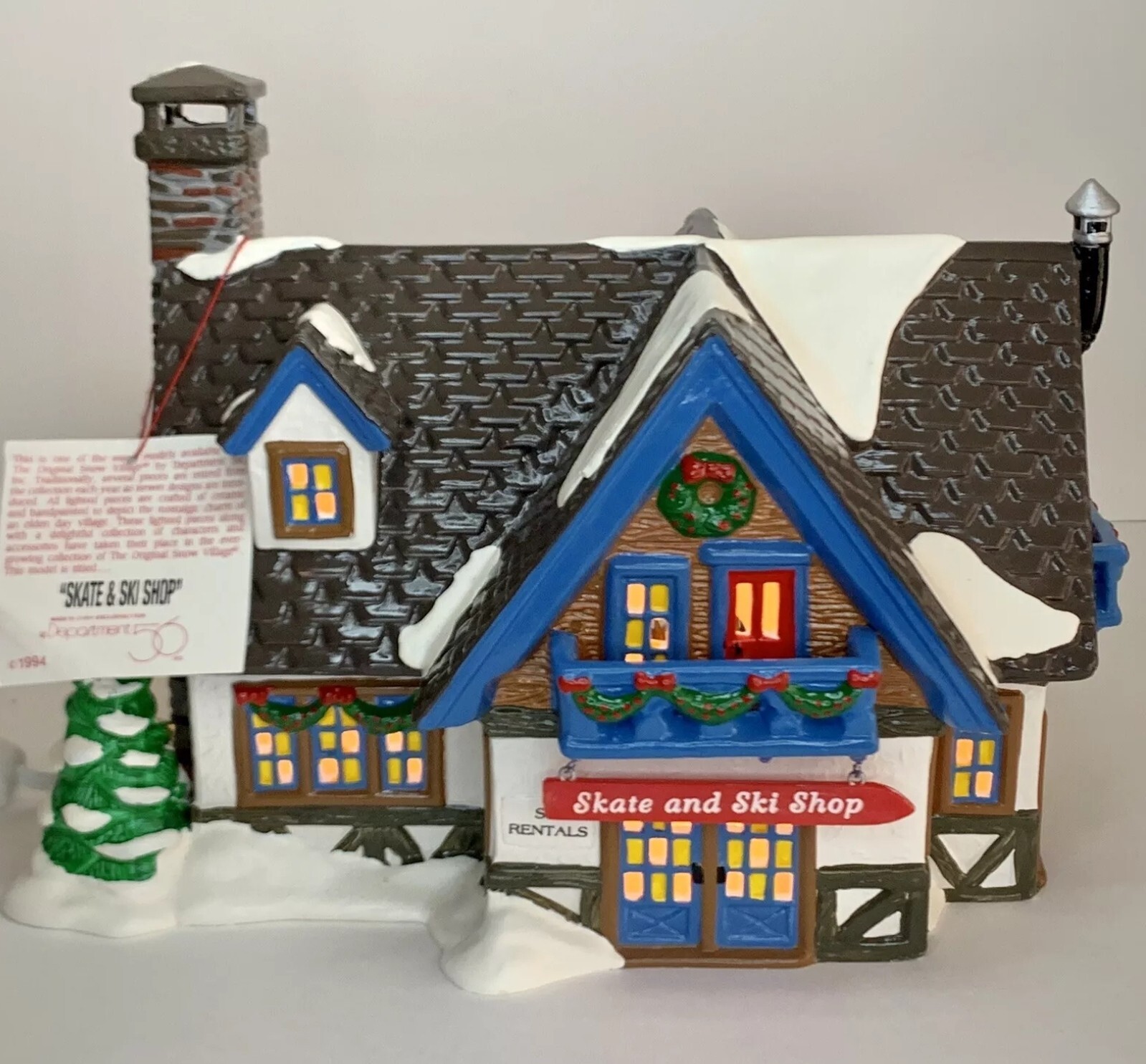 Dept 56 The Original Snow Village Ski & Skate Shop #54674 Old Stock w/Box