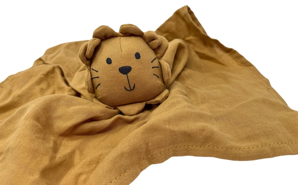 Carter's Lion Safari Security Blanket Lovey Mustard Yellow Organic Cotton 17x14 - Image 2 of 4