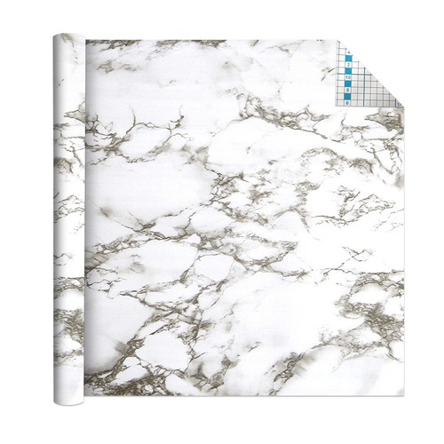 Boyle Self Adhesive 1.5mx45cm Roll Vinyl Film Art/Craft Covering White Marble - Picture 3 of 3