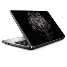 Laptop Skin Wrap Universal for 13 inch - Wolf dreamcatcher back white