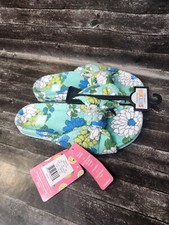 Muk Luks Womens Terry Knot Slippers/slide Green L 9-10 indoor/outdoor slippers