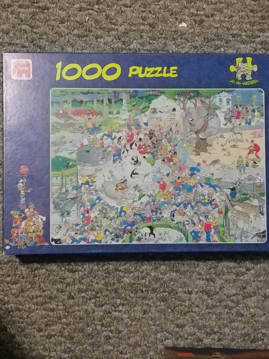 Jumbo 1000 pc jigsaw puzzle-The Zoo-Jan van Haasteren-cartoon