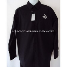 Masonic M7020L Men  s Cotton-Poly Stretch Long Sleeve Shirt Black MA5510 