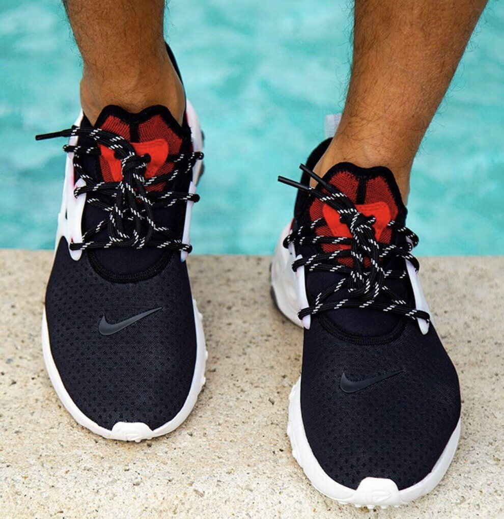 nike presto react black and red