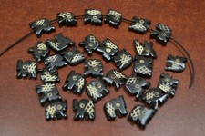 30 PCS BROWN CARVED ELEPHANT BUFFALO BONE BEADING BEADS 1/2"