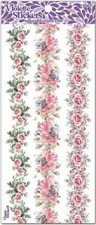Violette Stickers 2 Sheets Pink Rose Borders Bouquets
