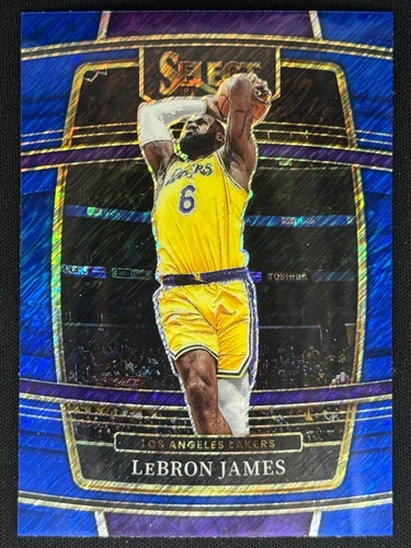 LEBRON JAMES 2021-22 Panini Select Blue Shimmer Prizm Parallel Base | Lakers
