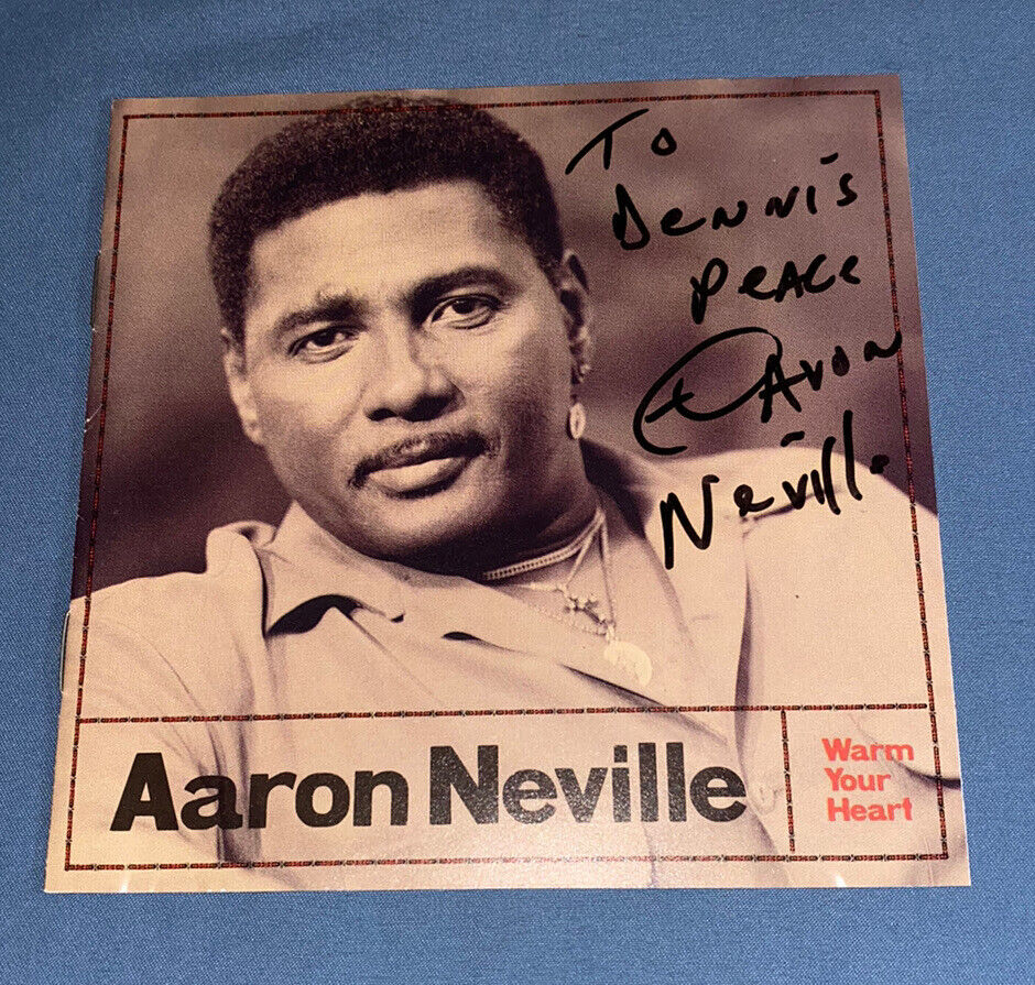 AARON NEVILLE WARM YOUR HEART HAND SIGNED AUTOGRAPHED CD INSERT ONLY - NO CD