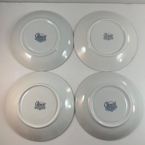 Gibson Everyday Holiday Gold Cups Saucers Holly Berries Lot of 4 Sets - Picture 15 of 20
