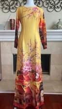 Ao Dai Vietnamese with Pants. Ao dai lua phap in 3D .