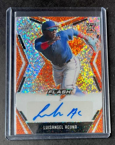 2020 Leaf Flash Luisangel Acuna RC Auto Orange Sparkle Jersey Number 2/10!!!? - Picture 1 of 2
