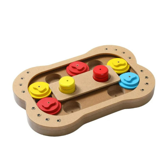 Pet Interactive Seek-A-Treat Shuffle Bone Toy Puzzle, Pet IQ training toy