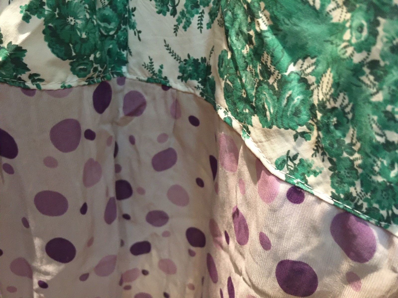 Gilliland Boho Multi Color Silk Patchwork Dress s… - image 5