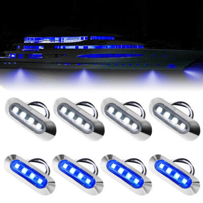 Marine Led Lights Pack Of 4 TCTAuto White Marine Lights For Boats 3 LED Yacht Deck