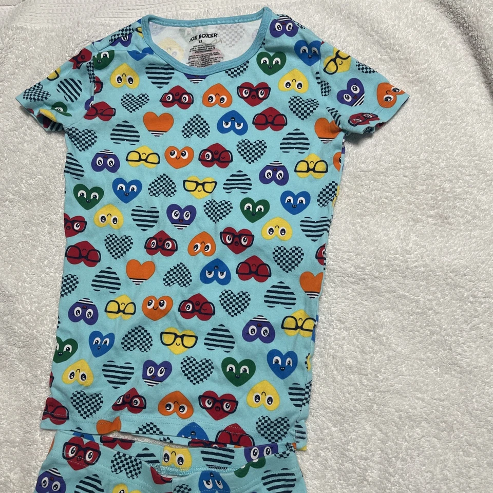Juego de pijama para niña JOE BOXER color azul con corazones talla 12 Foto 3 de 4