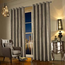 Blackout Thermal Curtains Ring Top Eyelet "Milan" Black Out With Metallic Stripe