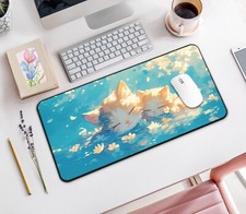 Kawaii Anime Cat Desk Mat, Cute Large Mouse Pad, Kawaii Gaming Mouse Pad