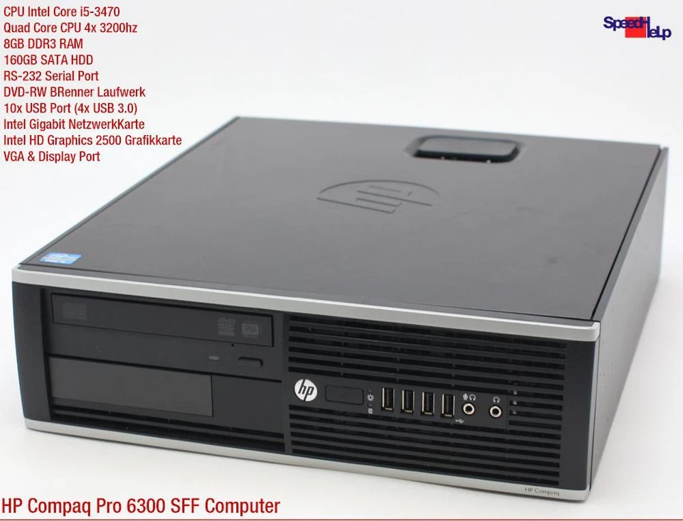 HP COMPAQ PRO 6300 SFF INTEL CORE i5 3470 8GB COMPUTER PC WINDOWS XP 7 PARALLEL - Bild 2 von 4