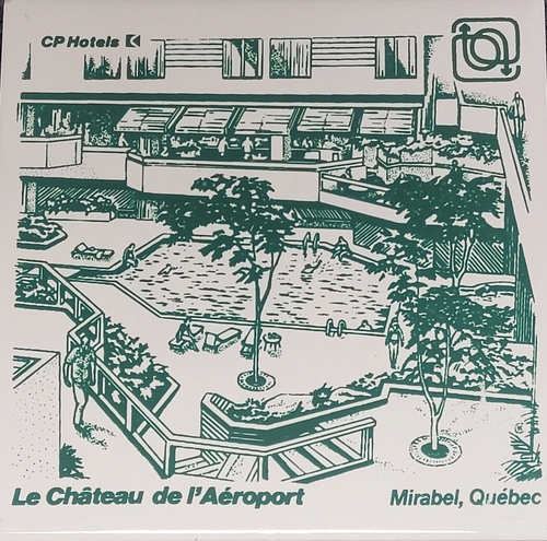 VTG CP Hotels Ceramic Tile Trivet Le Chateau de Laeroport Mirabel Quebec 6.25" - Picture 3 of 14