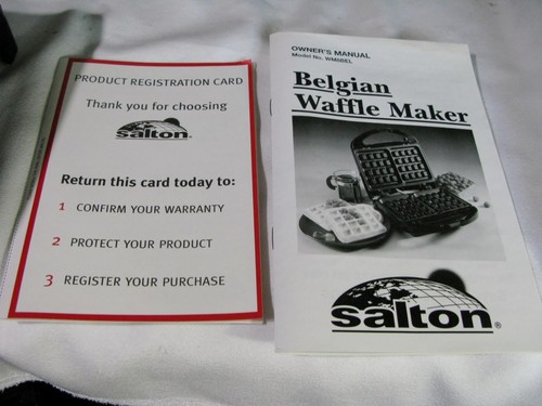 Salton Belgian Waffle Maker, 2 Waffles in Minutes, Non-stick, Easy Clean-up -NIB - Picture 5 of 8