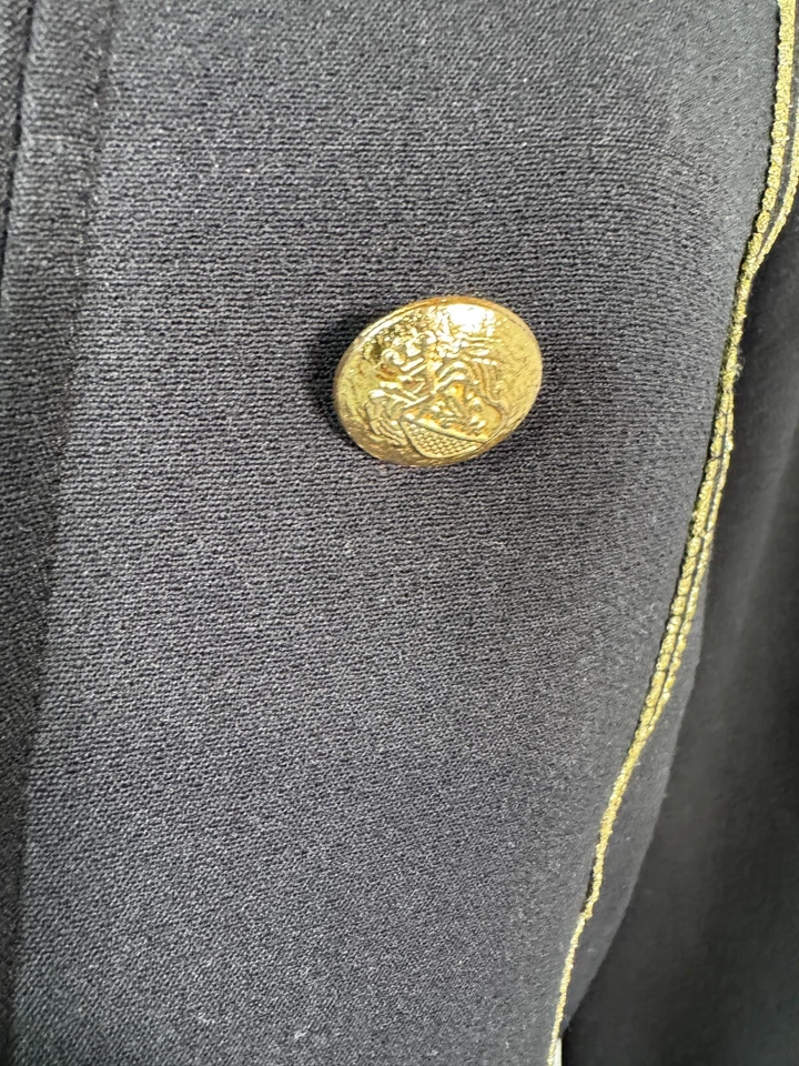 VTG 80s Joseph Ribkoff Black Blazer Gold Trim Embroidery Zip Jacket Women's Sz 8 - Image 4 of 4