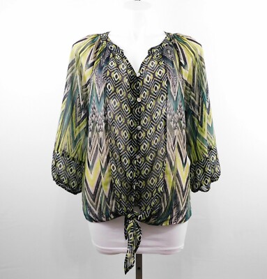 Figueroa & Flower Women Shirt, Size M, Multi-color, 100% Polyester