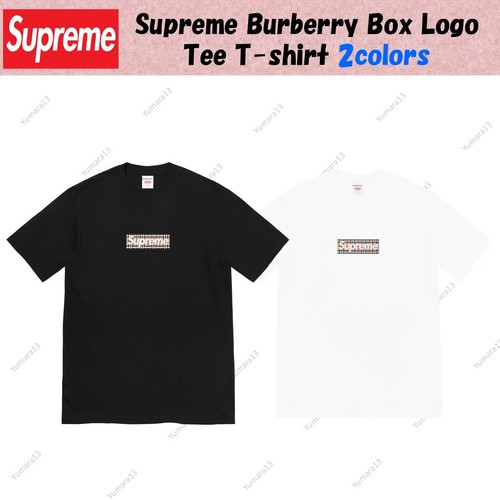 Supreme Burberry Box Logo Tee T-shirt Black White 2colors - 第 1/7 張圖片