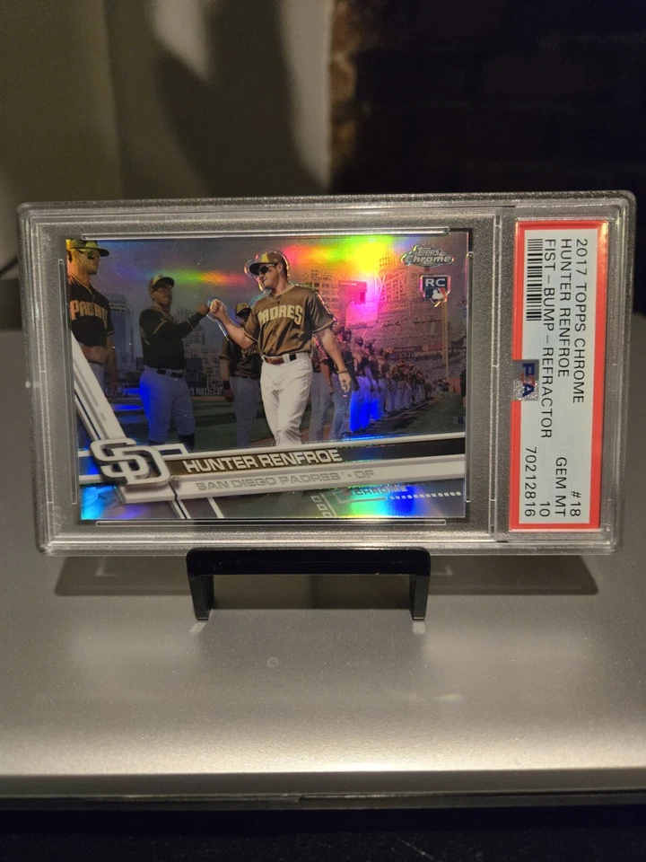 2017 Topps Chrome Hunter Renfroe Fist-Bump-Refractor Rookie #18 Gem Mt. 10 - Image 3 of 4