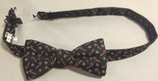 Christmas Bow Tie Candy Canes Mens Bowtie Adjustable To 28"