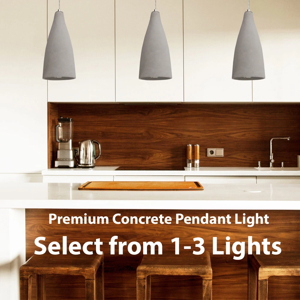 Concrete Ceiling Pendant Lights 240V Modern Retro Grey Hanging LED Kitchen Lamp