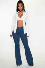 Fashion Nova Julia Textured Top Dress Shirt IN SIZE L NWT