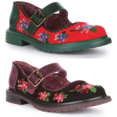 Irregular Choice Hilltop House In Red Floral Mary Jane Buckle Party UK 3,5 - 8